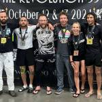The Vashon Island Grappling Clubs Adult Team, from left to right: Nick Arnold, Kidd Williams, Eric Rogneby, Sean Lang, Claudia Gross Shader, and Bobby Dodd. (Courtesy photo)