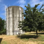 Burton Water Companys 40-foot tall tank is located near the Misty Isle Farm property. (Courtesy photo)
