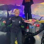 Fire Commissioner and EMT Brigitte Schran Brown passed out sweets and smiles at Vashon Island Fire & Rescues haunted helpers display. (Elizabeth Shepherd photo)