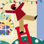 The Consumer Product Safety Commission says nearly 15,000 people get emergency room care each year for injuries related to holiday decorating. About 40% of holiday decoration accidents are falls. Stay safe on ladders. Have a partner work with you to steady the ladder, for example. Wear shoes that give you traction against slips and falls. Never stand on chairs or furniture to hang decorations.