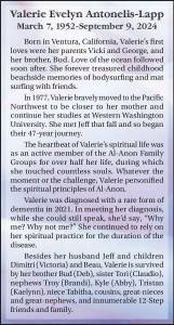 Valerie Evelyn Antonelis-Lapp | Obituary