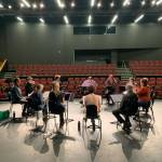 The cast of The Laramie Project, at its first rehearsal last week. (Pete Serko photo)