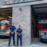 Firefighter/EMTs Fale Waggen (left) and Yolanda Dowell, at Station 56. (Elizabeth Shepherd Photo)