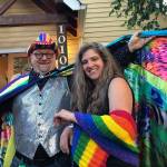 Islanders Matt Beursken and Jessica DeWire, at the opening of a 2019 exhibit at Vashon Heritage Museum, In and Out: Being LGBTQ on Vashon. The museum, through the Vashon Maury Island Heritage Association, was awarded $51,840 by 4Culture to sustain its 2025 operations. (File photo.)