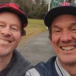 Anders (left) and Per Lars Blomgren on a morning walk. (Courtesy photo)