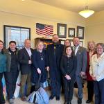 Courtesy photo
Community organizers and lawmakers take a photo during the "Fix Our Ferries" lobby days at the state capitol in Olympia. From left to right: Haylee Anderson, Policy Analyst at Kitsap County; Amy Drayer, Islanders for Ferry Action; Peter Philips, Colibri NW; Kathleen Johnson, Historic South Downtown; Senator Marko Liias; Alena Woolotira, Kingston FAC; Jane Fuller, San Juan County Councilmember; Oran Root, Kitsap County Commissioner; Christine Rolfes, Kistap County Commissioner; and Janet St. Clair, Island County Commissioner.