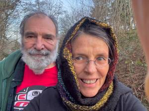 Courtesy photo
Vicky Seewaldt (right) and husband Eric Dietze (left), in a photo taken on their house on Maury Island.
