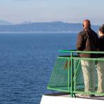 Passengers await a landing on Vashon Island aboard a ferry on the Triangle Route. (Alex Bruell photo)