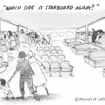 Governor Bob Ferguson announced this month the return of full ferry service across the state's domestic routes, including Vashon. One of the greatest spontaneous joys of riding the ferry is catching a glimpse of the endangered southern resident orcas. Cartoon by Michelle Lassaline.