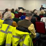 In this CERT photo, Michael Meyer from Vashons Auxiliary Communication Service (ACS) teaches best practice procedures to conduct clear emergency radio communications in the field. (MJ Witt photo)