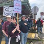 Elizabeth Shepherd Photo
More than 150 islanders showed up to Vashons Hands Off protest on Saturday with a variety of messages.