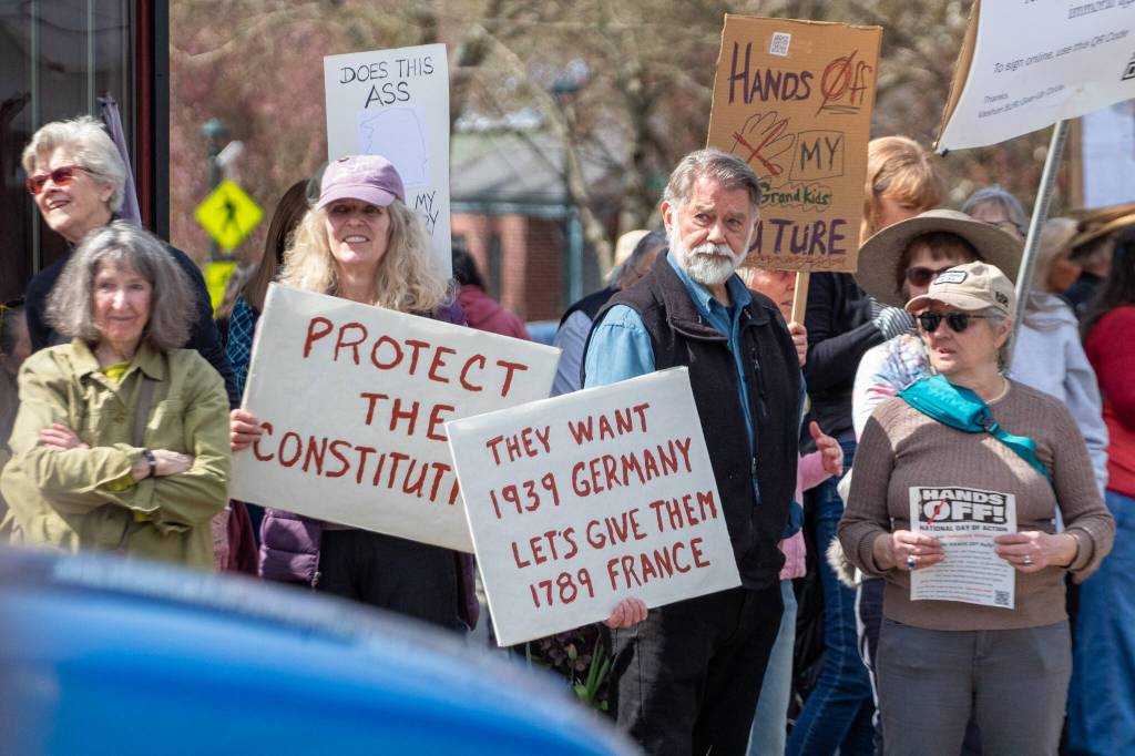 Alex Bruell photo
Protestors signs included They want 1939 Germany, lets give them 1789 France.