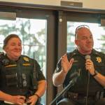 King County Sheriffs officers Sergeant Theresa Schrimpsher and Major Koby Hamill. (Alex Bruell photo)