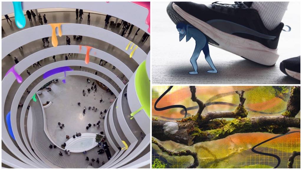 PSCCU will display a collaborative art project, including these pieces, by Vashon High School photography and art students this May and June. (Courtesy images)