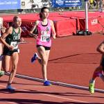 Emily Harrington raced a tight, physical race, finishing in a large pack in 13th place overall for the 1600 meter run. (Tony Puz photo)