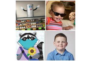 Courtesy photos 
The four 2025 candidates for unofficial mayor of Vashon Island are, clockwise starting from the bottom left: Fern the Raccoon for VashonBePrepared, TK Rose for the Blue Heron Education Center Scholarship Fund, Georgie for Vashon Island Midwifery and Canny for the Vashon Maury Community Food Bank.