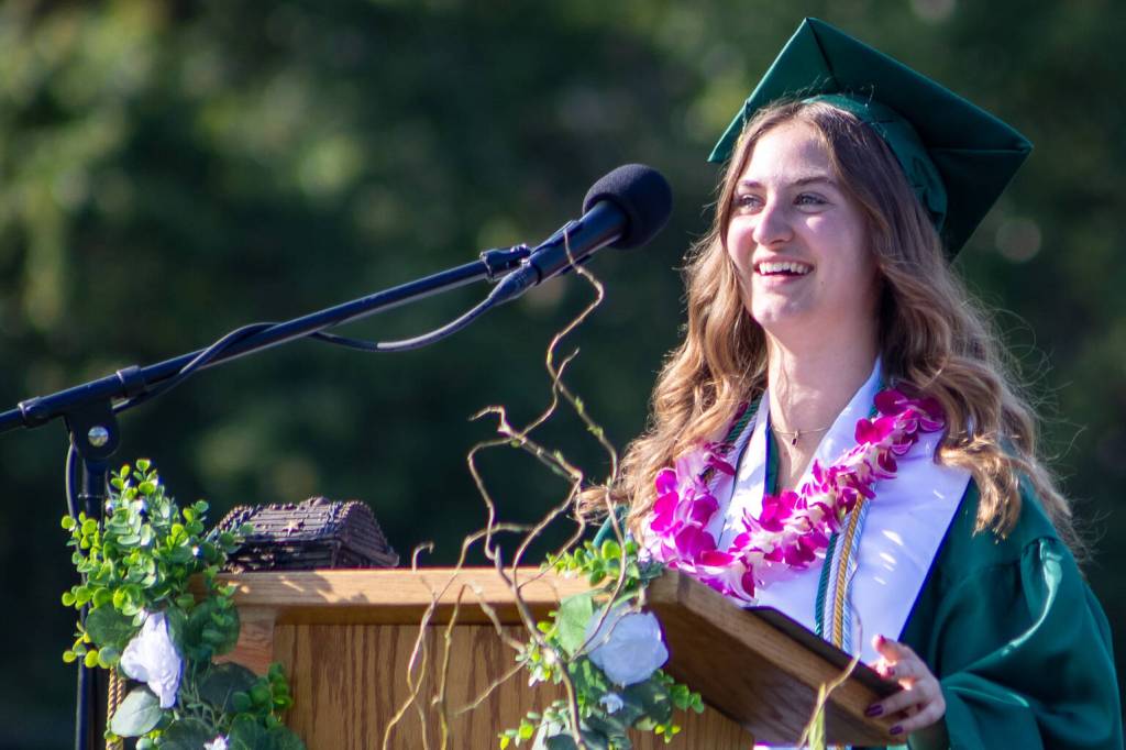 Class speaker Kyla Scheff delivered remarks to the graduating class of 2025. (Alex Bruell photo)