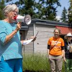 Vashons former state legislator Sharon Nelson addresses the crowd. (Alex Bruell photo)