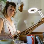 Michelle Lassaline works on her next artistic endeavor at her Vashon Home. (Alex Bruell photo)