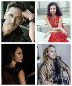 Clockwise from top left: Acclaimed pianists Vyacheslav Gryaznov, Daria Kiseleva, Konstantin Soukhovetski and Rexa Han will play at VCAs PianoFête. (Courtesy Photos)