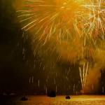 July Fourth fireworks painted both the sky and water of Quartermaster Harbor with brilliant, blooming colors. (Ray Pfortner photo)