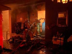 Vashon Island Fire Rescue crews respond to a fire Sunday at 153rd Street off of Vashon Highway. (Courtesy photo)