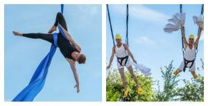 On August 2, performers at the Open Air Aerial Festival will bring grace, athleticism and comedic flair to their high-flying artistry. (Michelle Bates photos)
