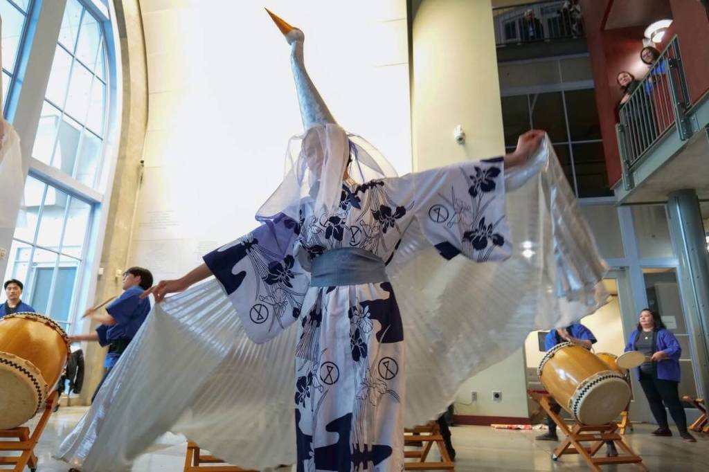 Naon Foongfuang, dancing in the Heron Siege Peace Procession. (Photo courtesy of Kintsugi Somatic Art)