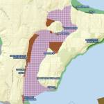 This map from the state Department of Health shows the area in Quartermaster Harbor (the red criss-cross grid) in which shellfish harvesting is temporarily closed due to high levels of paralytic shellfish poison.