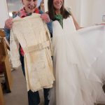 Lindsay Hoffman, married in 1968, and her niece Manda McCoy, married in 2023, show their wedding dresses at the show at the Presbyterian Church. (Courtesy photo)