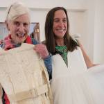 Lindsay Hoffman, married in 1968, and her niece Manda McCoy, married in 2023, show their wedding dresses at the show at the Presbyterian Church. (Courtesy photo)