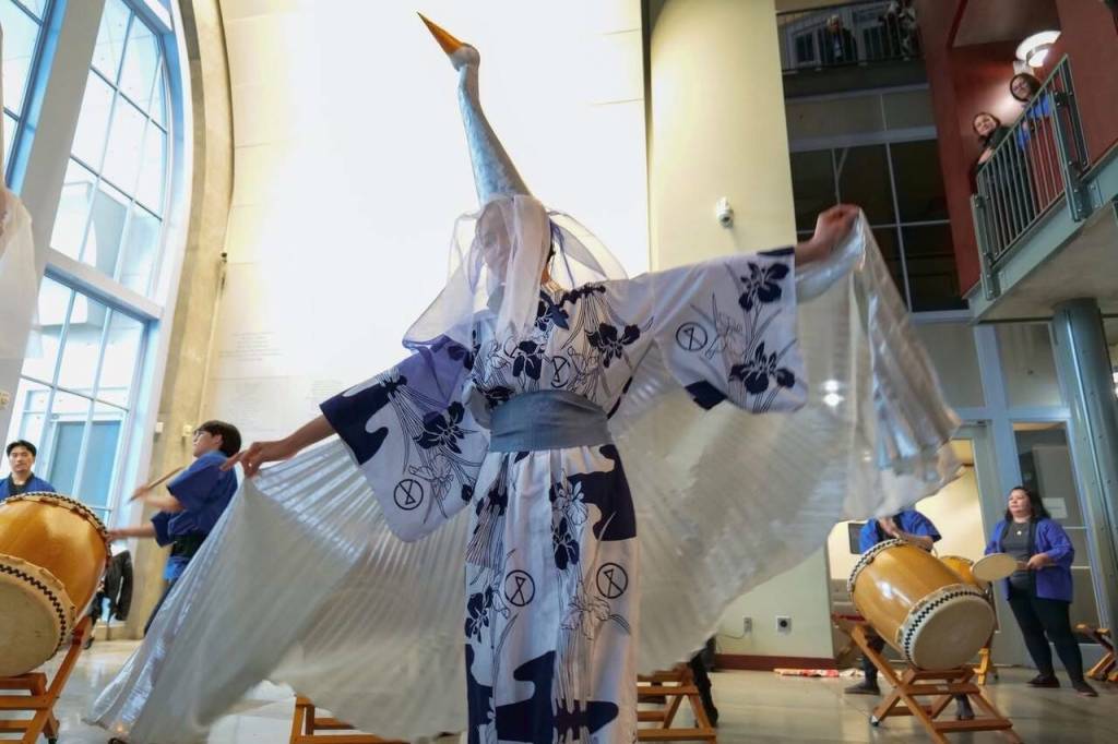A Heron Siege Peace Procession, inspired by a 1,000 year-old Japanese White Heron dance, will take place at the Aug. 9 Kizoku Ishiki Obon celebration on Aug. 9 at Vashon Cemetery. (Courtesy photo)