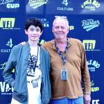 Award-winning youth filmmaker Levi Cobb and Vashon Film Institutes Rich Hazzard. (Phil Clapham photo)