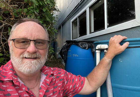 Michael Meyer: The Gold Beach water system does not have a generator backup, so when the power goes out, the entire community runs out of water in a few days. I have two rain barrels and a sealed drum of potable water. Ive used them a couple of times.