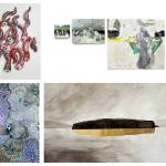 An exhibition of Vashon Artist Residency artists includes works by (clockwise from bottom right) Catherine Lipsetz Dauer, Lauren Boilini, Heidi Jensen and Hughen/Starkweather. (Courtesy Photos)