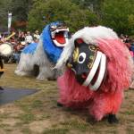 A Shishimai Japanese lion dance delighted the crowd at Mukai Farm and Gardens annual Japan Festival (Jim Diers Photo)
