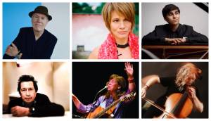 Dont miss upcoming musical performances on Vashon by legendary performers and rising stars including (top row, left to right) Loudin Wainwright III, Shawn Colvin, Evren Ozel, (bottom row) Alejandro Escovedo, Claudia Schmidt and the Portland Cello Project. (Courtesy Photos and Nancy Rankin Photo of Alejandro Escovedo)