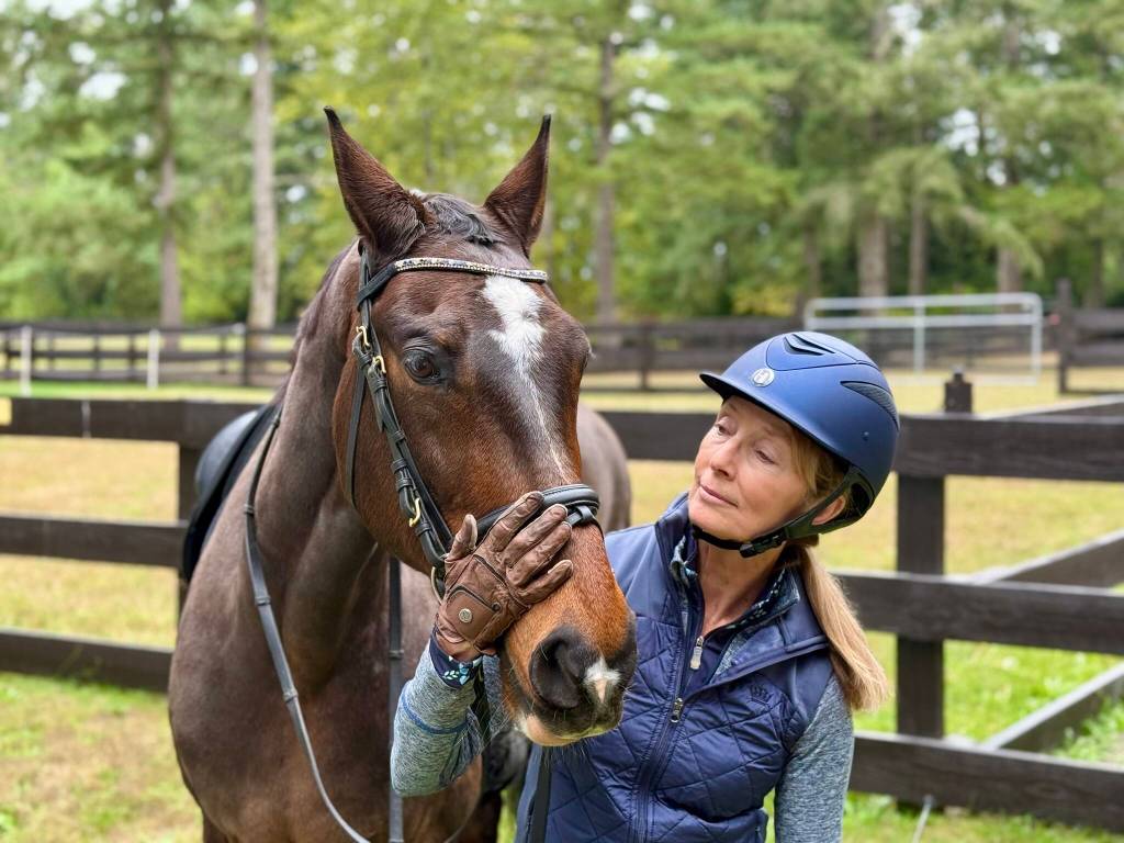 Suzanne Beaudoin and her horse, Ava, before a morning ride. (Aspen Anderson Photo)