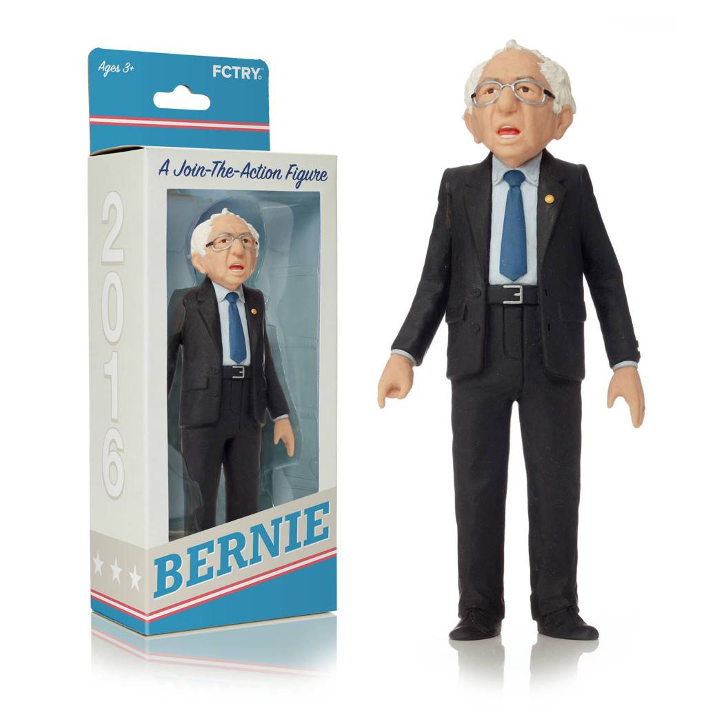 Mike Leavitts solo exhibit at VCA includes this action figure of Bernie Sanders. (Courtesy Photo)
