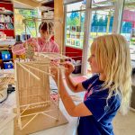 Fourth- and fifth-grade students work on building imaginative structures as part of their Team Wonder design project. (Courtesy Photo)