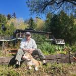 Phil Clapham and his dog, Alice in Manzanita. (Yulia Ivashchenko Photo)