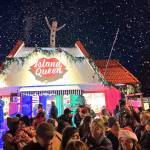 Islanders gather at Island Queen to watch the fake snow fall. (Jim Diers Photo)