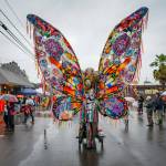 October: Matt Beursken held court in the center of Vashon, clad in an exquisite Dia de los Muertos costume. (Kent Phelan Photo)