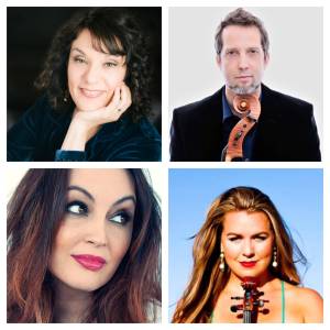 Courtesy Photos
On Jan. 17, pianist Judith Cohen (top left) will lead an evening of chamber works at VCA by American composers inspired by their time in Paris. Shell be joined by cellist Kevin Krenz (top right), jazz vocalist Stephanie Porter (bottom left) and violinist Brittany Breeden (bottom right).