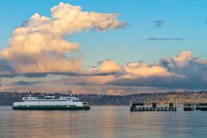 Terry Donnelly Photo
The North End Dock, with the ferry Sealth approaching (Terry Donnelly Photo)