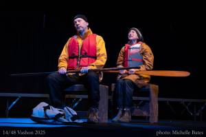 Brian Palermo and Martha Enson, in “Whale Watching,"a play in the 2025 edition of 14/48 Vashon.  (Michelle Bates Photo)