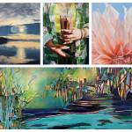 A sampling of works featured in Claiming the Wall: Women Painters of Washington  A Neighborhood Exhibition at Vashon Center for the Arts. (Courtesy Photos)