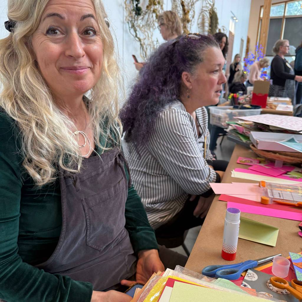 VCA Photo
Stephanie Benson takes part in last years International Womens Day celebration at Vashon Center for the Arts. Benson will return for this years event to lead a Thank You Collage activity and show her jewelry in the gallery shop.