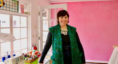 Tesse Crocker stands inside LB Sew Studio, her new Vashon Village space for sewing classes, alterations and custom design work. (Aspen Anderson Photo)