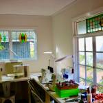 Sewing machines line the bright interior of LB Sew Studio, Tesse Crockers new workspace and classroom in Vashon Village. (Aspen Anderson Photo)